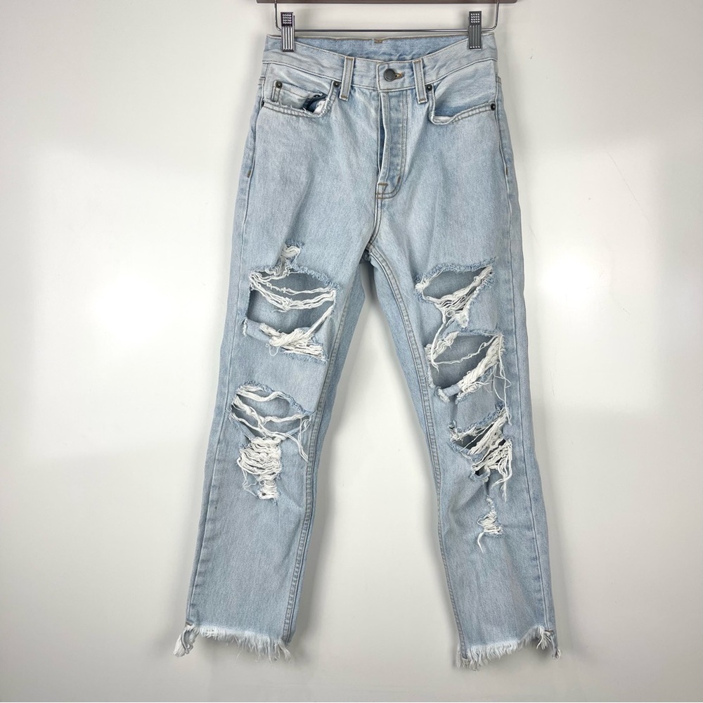 Carmar LF Emelia Jackson Straight Leg Jeans Button Fly Distressed 25